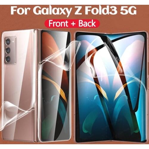 Hydrogel Film for Samsung Z Fold3 Flip3 5G Front Back Screen Protector Film Galaxy Z Flip 3 Fold 3 5G Protective Film Not Glass