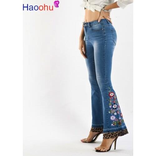 Женские джинсы с вышивкой HAOOHU China At AliExpress