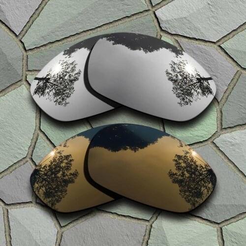 Chrome&Bronze Copper Sunglasses Polarized Replacement Lenses for Oakley Straight Jacket 2007