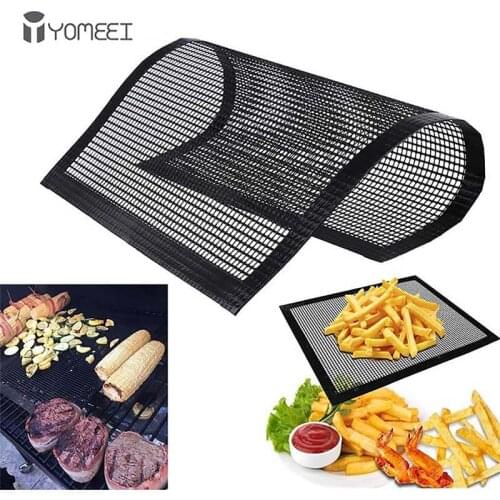 YOMEEI BBQ Grill Cover Mat Pad PTFE Baking Mat Non-stick Baking Sheet Pad For Indoor Outdoor BBQ Gill Use Accessories