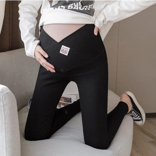 Pregnant Womens Leggings Summer Spring Autumn Thin Trousers Solid Black Pants Cozy Pants Maternity Clothes