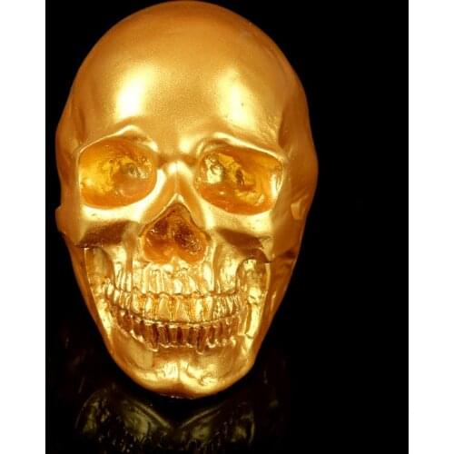 Moquerry Mini Gold Skull Decoration Home Resin Model Ghost Head Desktop Ornaments Home Decoration Accessories Halloween