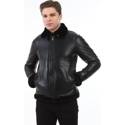 Real Fur - Winter Mens Genuine Leather Jackets Brand Real 100% Sheepskin Coat Male Genuine Leather Jacket for Men