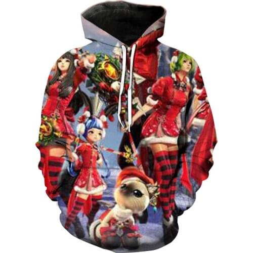 New hot sale 3D printed Christmas hoodie Mens anime Hoodie Harajuku jumper Oversized jacket New goth costume Men clothes XXS-6XL