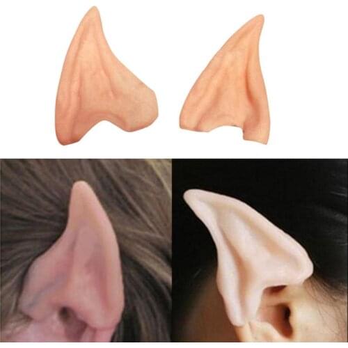 Soft Pointed Prosthetic Tips Ear Latex Fairy Elf Ears Cosplay Accessories Halloween Party Latex Soft Pointed Prosthetic Tips Ear