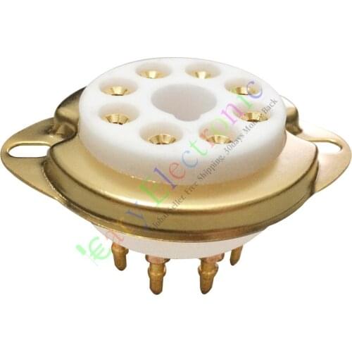 Wholesale and retail 20pc 8pin Gold Ceramic vacuum tube sockets octal valve For KT88 EL34B 6550 radio free shipping
