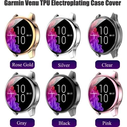 Full Protector TPU Case for Garmin Venu Electroplating Shockproof Bumper Band Case Cover for Garmin Venu Smart Watch Accessories