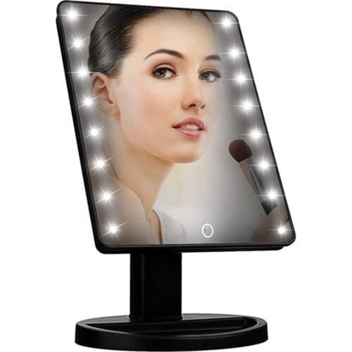 Portable Makeup Mirror 22 Light LED Touch Screen Makeup Mirror Folding Adjustable Desktop Beauty Vanity Table Stand Mirrors