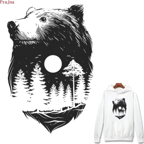 Prajna Animal Transfer Heat Vinyl Sticker Iron On Transfer For Clothes Garment Patch Tiger Lion Appliques For Sweater Badges DIY