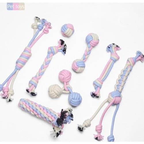 Durable Braid Rope Ball Cotton Pet Dog Pull Molar Toy Tooth Cleaning Training Play Tool household pet supplies