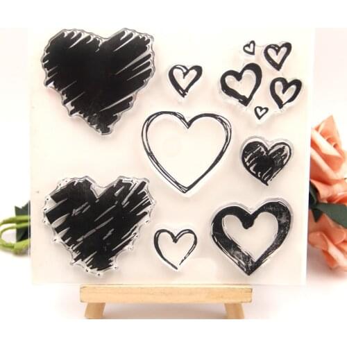 ZFPARTY FRAME HEART Transparent Clear Silicone Stamp for DIY scrapbooking/photo album Decorative card making