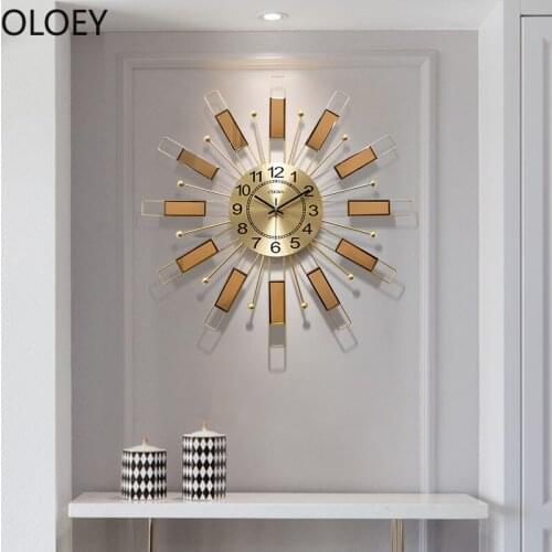 Luxury Large Wall Watch Metal Gold Silent Wall Clock Modern Design Creative Digital Clocks Wall Home Decor Farmhouse Decor