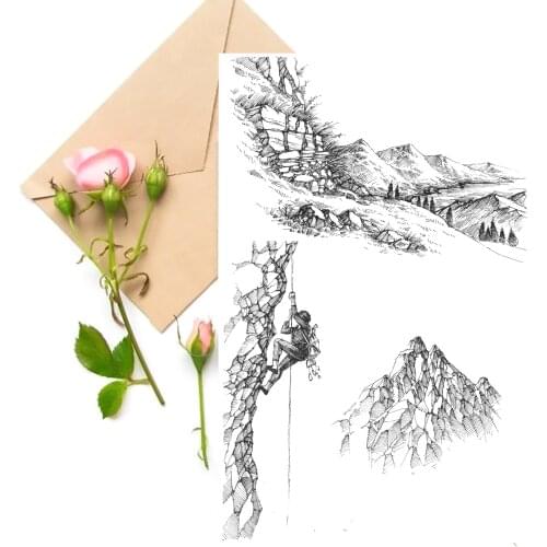 Rock Climbing Clear Stamps For DIY Scrapbooking Card Making Silicone Stamps Fun Decoration Supplies