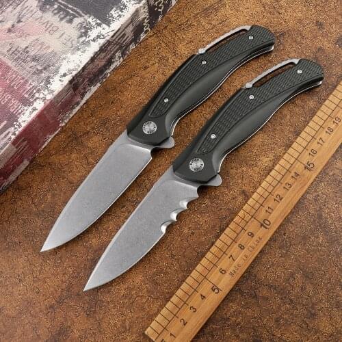 Outdoor pocket 8Cr13mov blade aluminum handle camping tactics self-defense hunting EDC life-saving tool R2401 folding knife