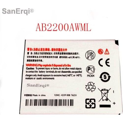 SanErqi For Philips T3500 W3500 W3509 Batterij Bateria AB2200AWML 2200mAh Phone Battery Replacement