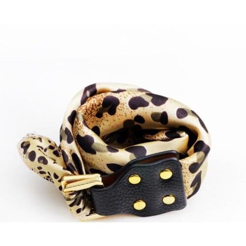Yishine Fashion Trend Sexy Leopard Prints Polyester Wristband Bag Scarf Hand Decorative Scarves Shawls for Women Lady Girls