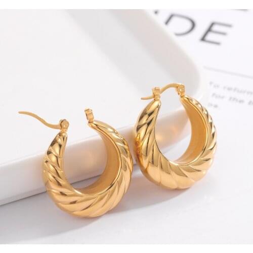 Earring Hoops For Women 2021 Stainless Steel Earring Large Fashion Jewelry Retro Style Gift For Women Big Hoops