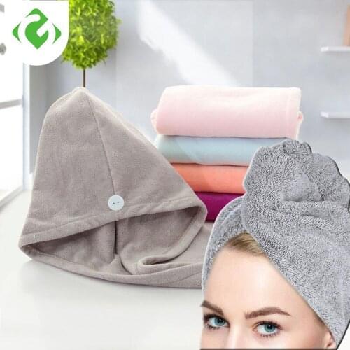 Women Bathroom Super Absorbent Quick-drying Bath Towel Hair Dry Cap Salon Towel Colorful Shower Cap Bathroom Hats Thicken Solid
