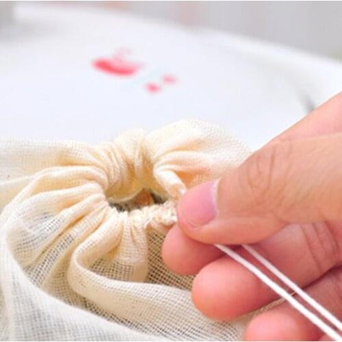 10pcs Cotton Muslin Drawstring Straining Tea Cooking Separate Spice Food Filter Cotton Non-toxic Teaware Filter Bag Tea Bags