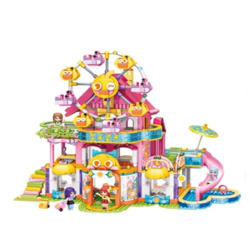 1038pcs Enlightenment 31015 Ferris Wheel Holiday Hotel Assembled Model Girl Assembled Building Block Toy Gifts