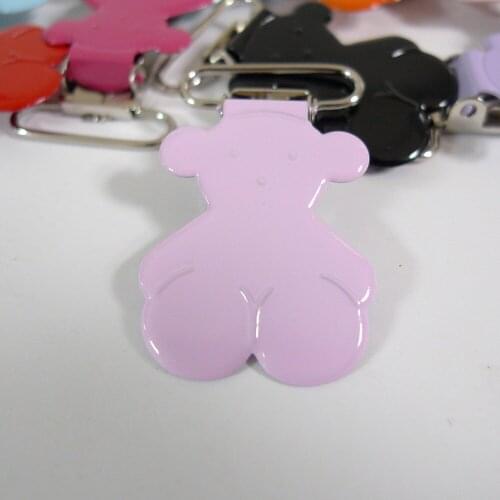 25PCS 1" 25mm #23 BABY PINK Color Teddy Bear Suspender Clips Pacifier Holder Clips