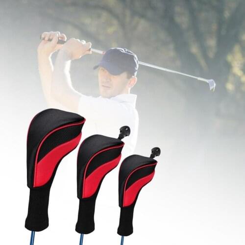 3Pcs Anti-wear Golf Club Cover Cap Cue Protection Sleeve Outdoor Sports Golf Training Accessories