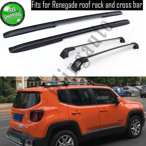 4Pcs aluminium front rear left right roof rack rail crossbar cross bar fits for J-e-e-p Renegade 2015-2020