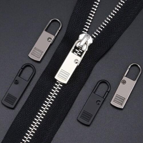 5PCS Removable Zipper Pull For Clothing Zip Fixer Travel Bag Shoes Suitcase Backpack Zipper Head Slider DIY sewing Kits Metal Zi