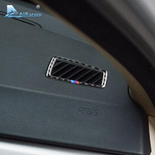 Airspeed for BMW E90 E92 Carbon Fiber Car Air Conditioning Outlet Air Vents Frame Trim Stickers 3 Series 2005-2012 Accessories