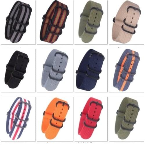 Army Military PVD black Buckle Nato 18mm 20mm 22mm 24mm Watchbands Men Women Watches Strap Wristwatch Band zulu Ring Buckle