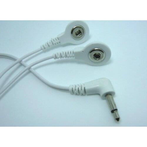 Free shipping 1000pcs/lot DC 3.5MM 2 in 1 Head electrode wires /cable for digital device and TENS machine