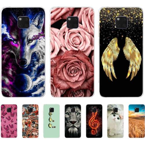 Case For Huawei Mate 20 pro case cover Silicone bumper on For Huawei Mate 20 pro Cover Coque Capa for mate20 flower