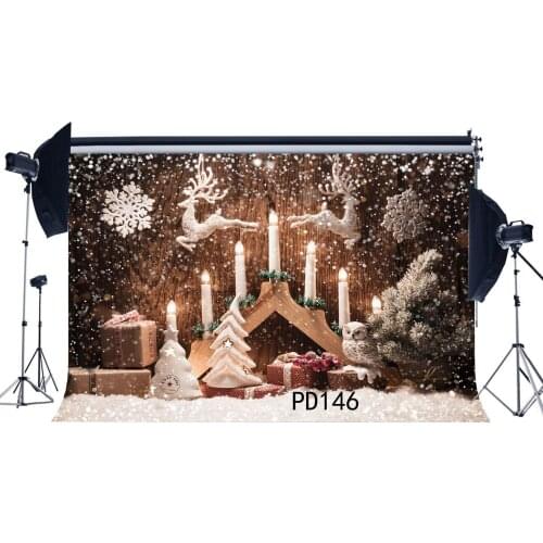 Photography Backdrops Bokeh Halos Twinkle Falling Snowflakes Christmas Reindeer & Christmas Tree & Christmas Background