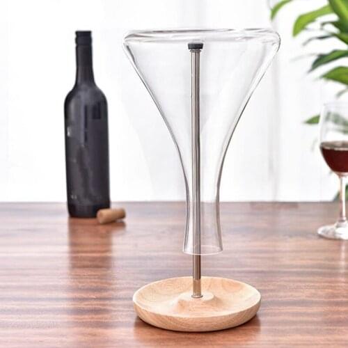 Hot Sale Kitchen Bar Storage Barware Shelf Flagon Inverted Decanter Drying Rack Furnishing Stand(Wooden Base)