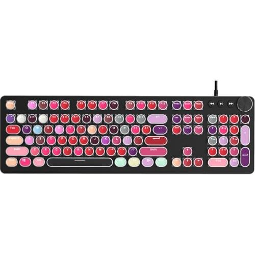 Gaming Mechanical Keyboard Electro Punk 108 key Blue Red Black Tea Switch Metal Panel Backlight Wired Keyboard For PC Pro Gamers