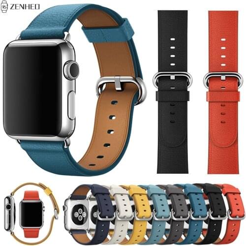Classic Watch Band for Apple Watch Series 4 3 2 1 Watchband Buckle Strap 38mm 42mm Replacement Wrist Bracelet Belt Watch Straps