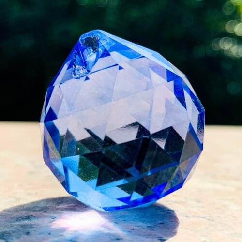 2PC Crystal Lighting Ball Prism Chandelier Light Multi-sided Prism Sun Visor Hand-crafted Material Crystal Bead Accessory 30MM