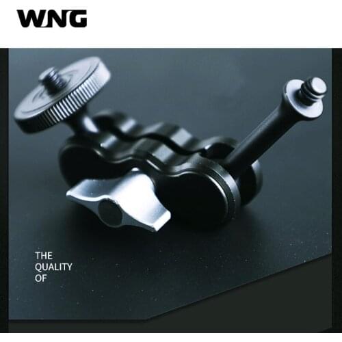Magic Arm with Dual Ballhead Articulating 1/4 Screw Universal Camera Video Monitor Mount Adapter for Cage LED Light