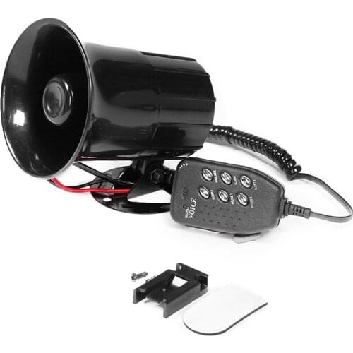 Motorcycle Car Auto Loud Air Horn 6-Tones Siren Sound Speaker Megaphone Alarm Van Truck Boat 100w 12v Six-tone Modification
