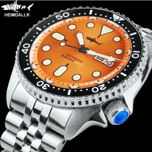 Heimdallr Mens Mechanical Watches Green Dial Sapphire Luminous Water Resistance Japan NH36A Automatic Watch 200M Diver Watch