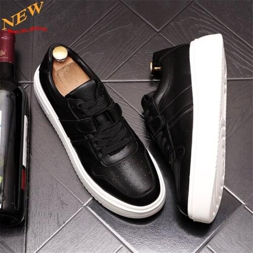 2022 Autumn new Leather Men Casual Shoes Fashion Sneakers Hip Hop flats Board Shoes Chaussure Homme