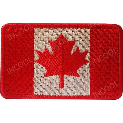 Canada Flag Embroidered Patches Canadian Maple Leaf Flags Emblem Appliques Full Embroidery Badges For Clothes Bags Cap Drop Ship