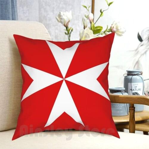 Maltese Cross Flag Pillow Case Printed Home Soft Throw Pillow Malta Maltese Malteser Cross Flag Flags Country Nation
