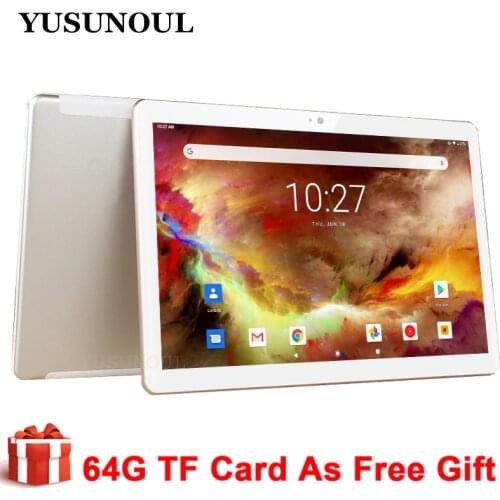Google Play 3G Phone Call Tablet Pc 10 inch Android 9.0 Tablet WiFi Bluetooth GPS IPS 2.5D Tempered Glass+64G SD Card Free Gifts