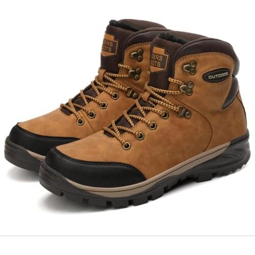 Russia 2021 new outdoor hiking shoes plus velvet thick high-top cotton shoes warm snow boots men hiking shoes snow boots Martin