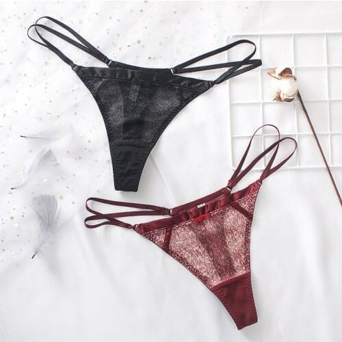 Sexy Lingerie Corset Lace Ruffle Panties Low Waist Womens Underwear Mesh Girls Seamless Transparent Briefts Culotte Ouverte