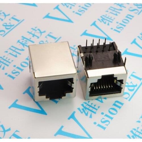 Network socket RJ45 18.3 90 Degree Horizontal 58 8P8C Bring Shield Long 18 Width 13 Network Cable Jack Full