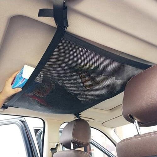 Car Trunk Cargo Net Mesh Drive Organizer Ceiling Storage Net Pocket Roof Interior Bag Auto Universal Multifunction 루프박스 자동차
