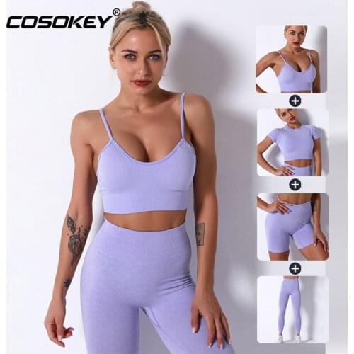 2/3/4pcs Tracksuit for Women Sportswear Workout Seamless Yoga Set Gym Clothing Fitness Running High Waist Leggings Sports Suits