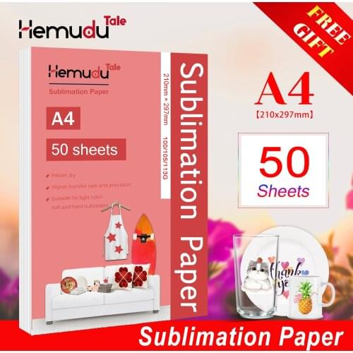 A4 50sheets Sublimation Heat Transfer Paper 100/105/113G for Polyester T-Shirt Cushion Fabrics Phone Case Printing Design